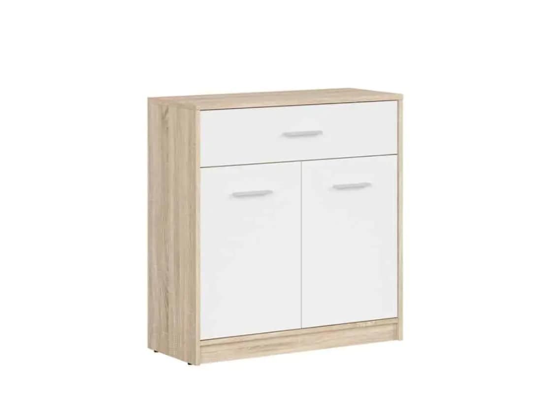 BRW NEPO PLUS komoda KOM2D1S, dub sonoma/bílá