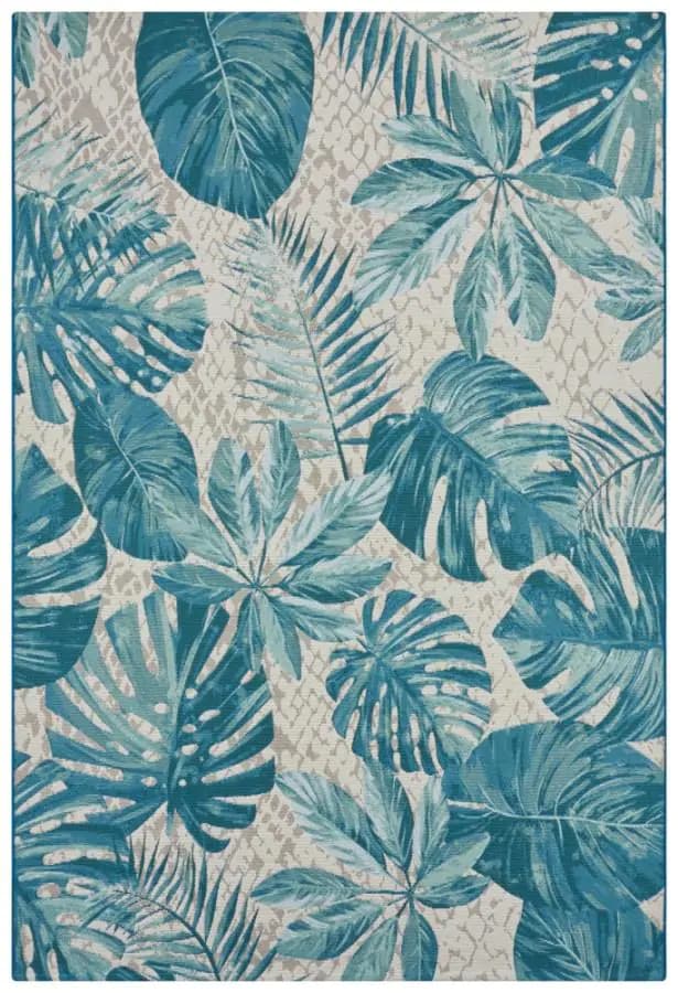 Hanse Home Kusový koberec Flair 105618 Tropical Leaves Turqouise