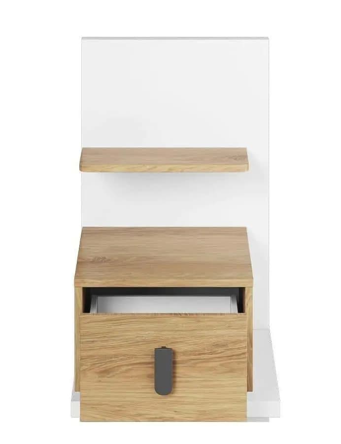 Casarredo Noční stolek pravý SOMAS 08P 1S bílá/ořech natural - náhled 2