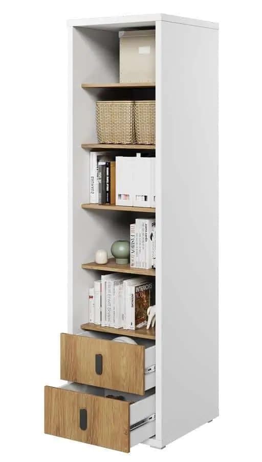 Casarredo Regál se zásuvkami SOMAS 03 2S bílá/ořech natural - náhled 2