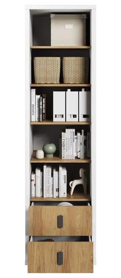 Casarredo Regál se zásuvkami SOMAS 03 2S bílá/ořech natural - náhled 3