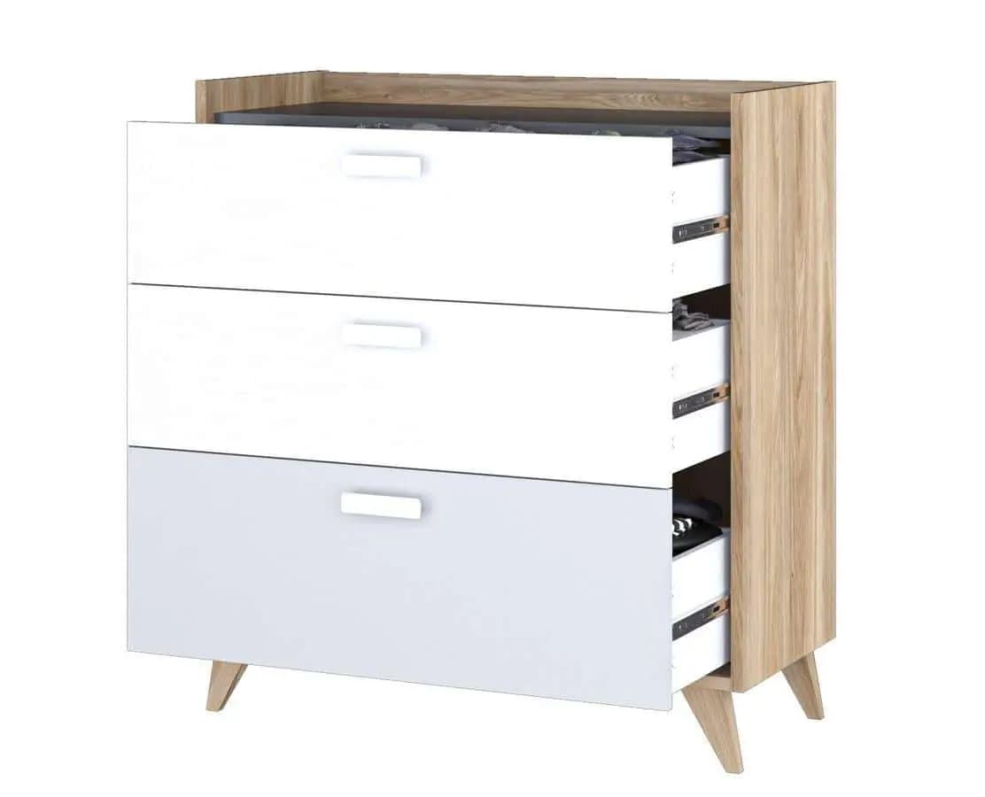 Casarredo Komoda MOYA 3S dub castello/šedá/bílá - náhled 3