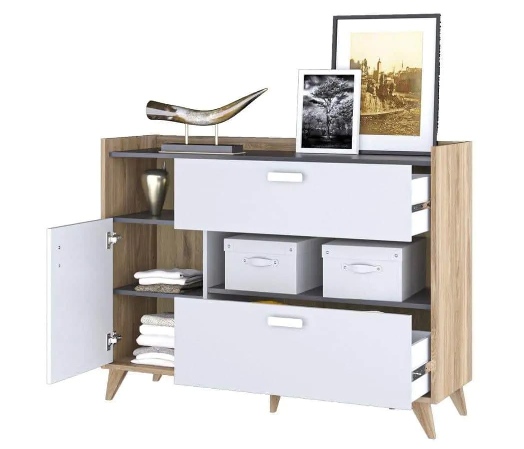 Casarredo Komoda MOYA 1D2S dub castello/šedá/bílá - náhled 3