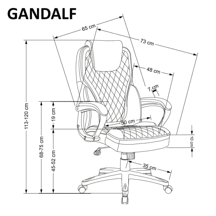 Halmar Kancelářská židle GANDALF - šedá/černá - náhled 4