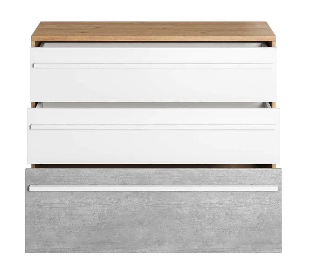 Casarredo Komoda se zásuvkami FLAMY 07 3S dub nash/šedá/bílá - náhled 2