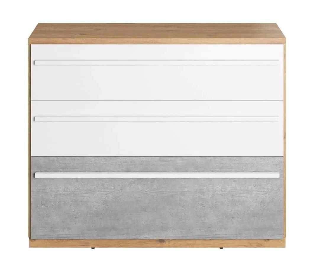 Casarredo Komoda se zásuvkami FLAMY 07 3S dub nash/šedá/bílá - náhled 3
