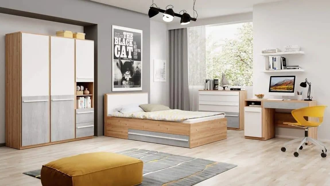 Casarredo Komoda se zásuvkami FLAMY 07 3S dub nash/šedá/bílá - náhled 4