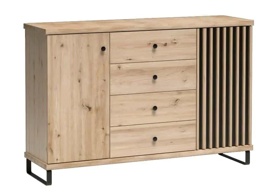 Casarredo Komoda na nohách 2D4S BARBUS dub artisan/černá