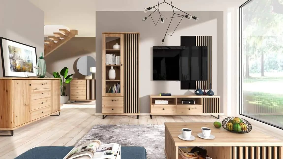 Casarredo Komoda na nohách 2D4S BARBUS dub artisan/černá - náhled 4