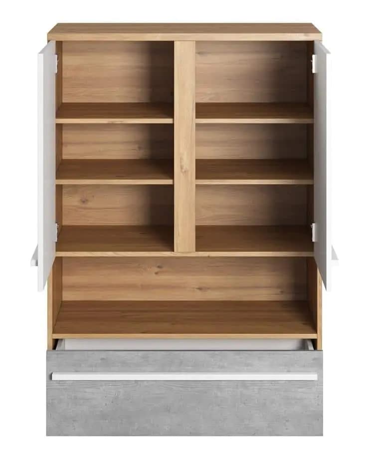 Casarredo Skříňka se zásuvkou FLAMY 04 2D1S dub nash/šedá/bílá - náhled 3
