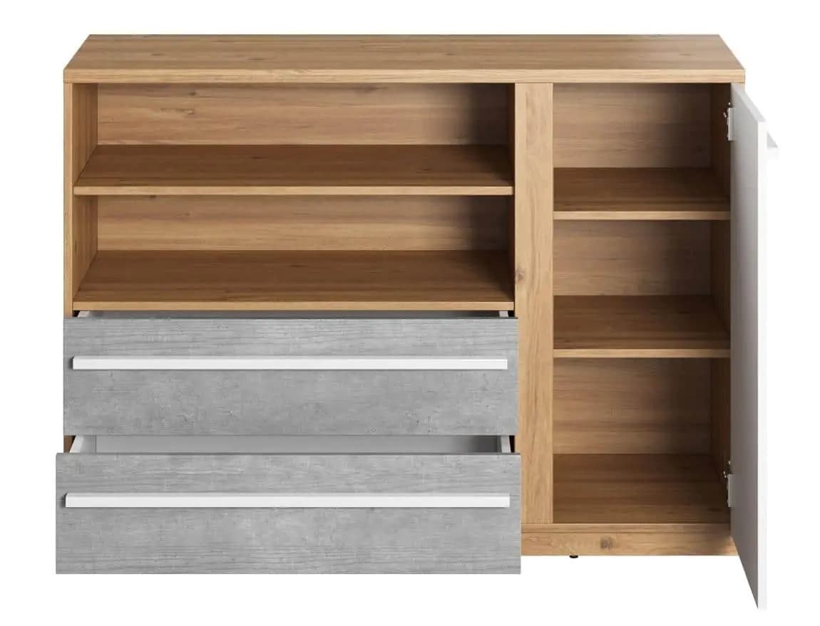 Casarredo Komoda se zásuvkami FLAMY 05 1D2S dub nash/šedá/bílá - náhled 3