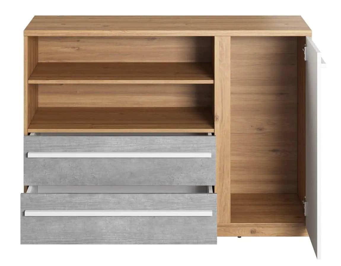 Casarredo Komoda se zásuvkami FLAMY 05 1D2S dub nash/šedá/bílá - náhled 4