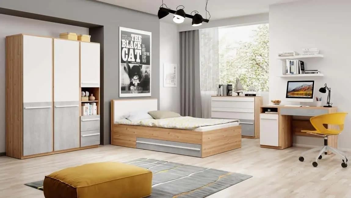 Casarredo Komoda se zásuvkami FLAMY 05 1D2S dub nash/šedá/bílá - náhled 5