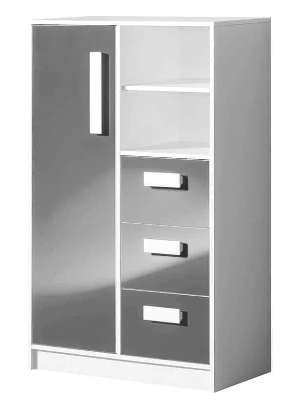 Casarredo Regál široký se zásuvkami GULLIWER 5 bílá/šedá lesk