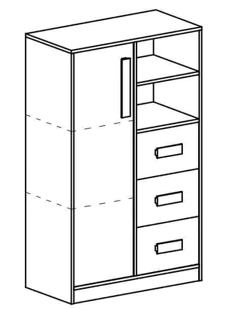 Casarredo Regál široký se zásuvkami GULLIWER 5 bílá/šedá lesk - náhled 4