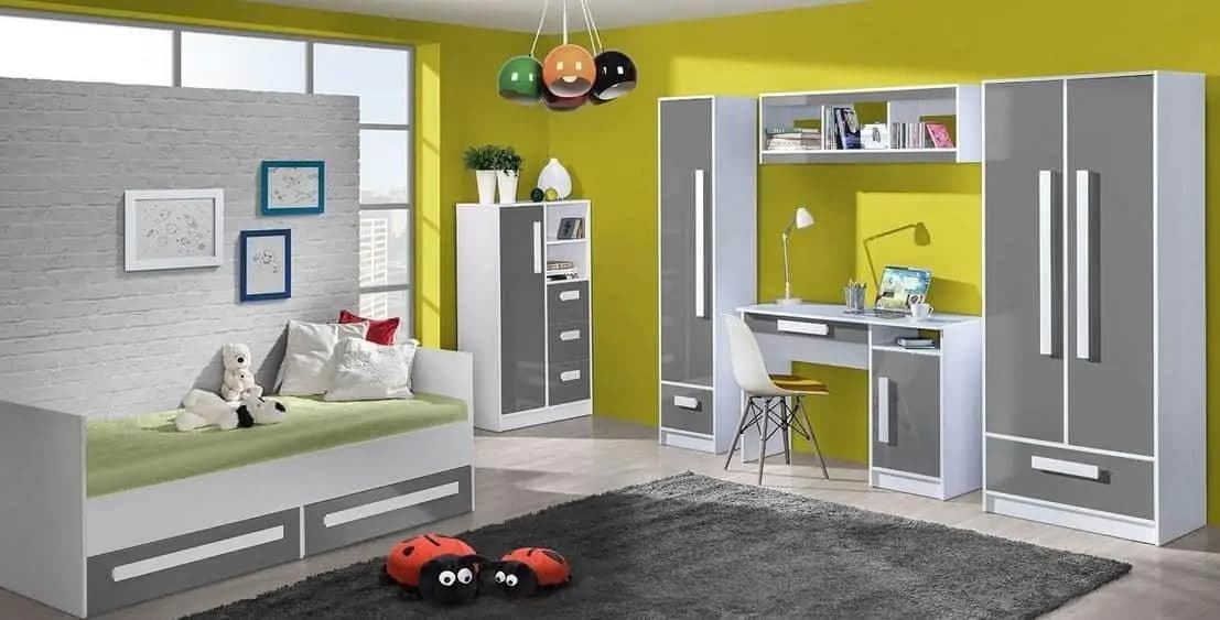 Casarredo Regál široký se zásuvkami GULLIWER 5 bílá/šedá lesk - náhled 3