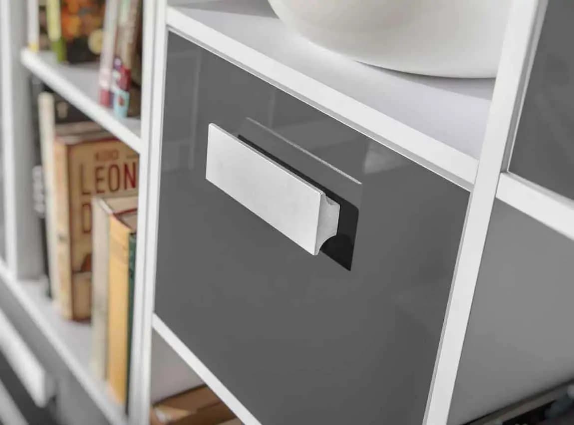 Casarredo Regál široký se zásuvkami GULLIWER 5 bílá/šedá lesk - náhled 2