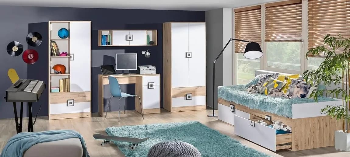 Casarredo Pracovní stůl NIKO 10 dub jasný/bílá/popel - náhled 3