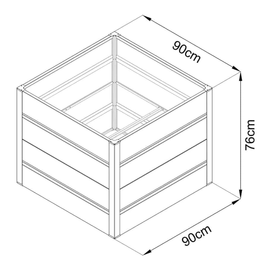 Rojaplast Vyvýšený záhon plechový PREMIUM 90x90x76cm - náhled 4