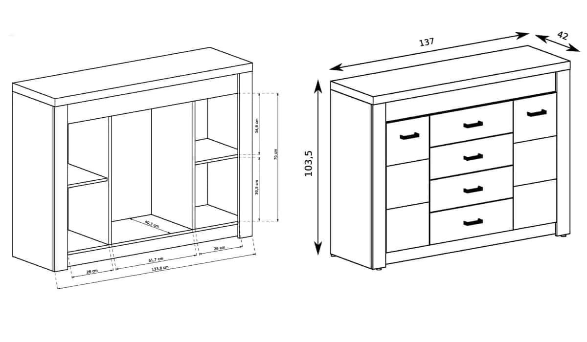 Casarredo Komoda INDIANAPOLIS I-7 jasan světlý - náhled 2