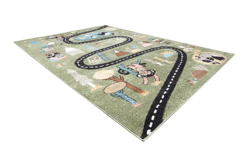 Dywany Łuszczów Dětský kusový koberec Fun Route Street animals green 80x150 cm - náhled 3