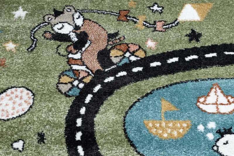 Dywany Łuszczów Dětský kusový koberec Fun Route Street animals green 80x150 cm - náhled 5