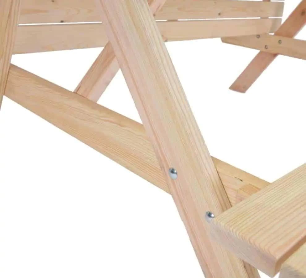 Rojaplast PIKNIK zahradní set dřevěný SE SKLOPNÝMI LAVIČKAMI - 180 cm - přírodní - náhled 3