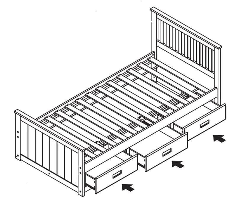 Casarredo Postel se zásuvkami LEMOS 90x200 cm bílá - náhled 3
