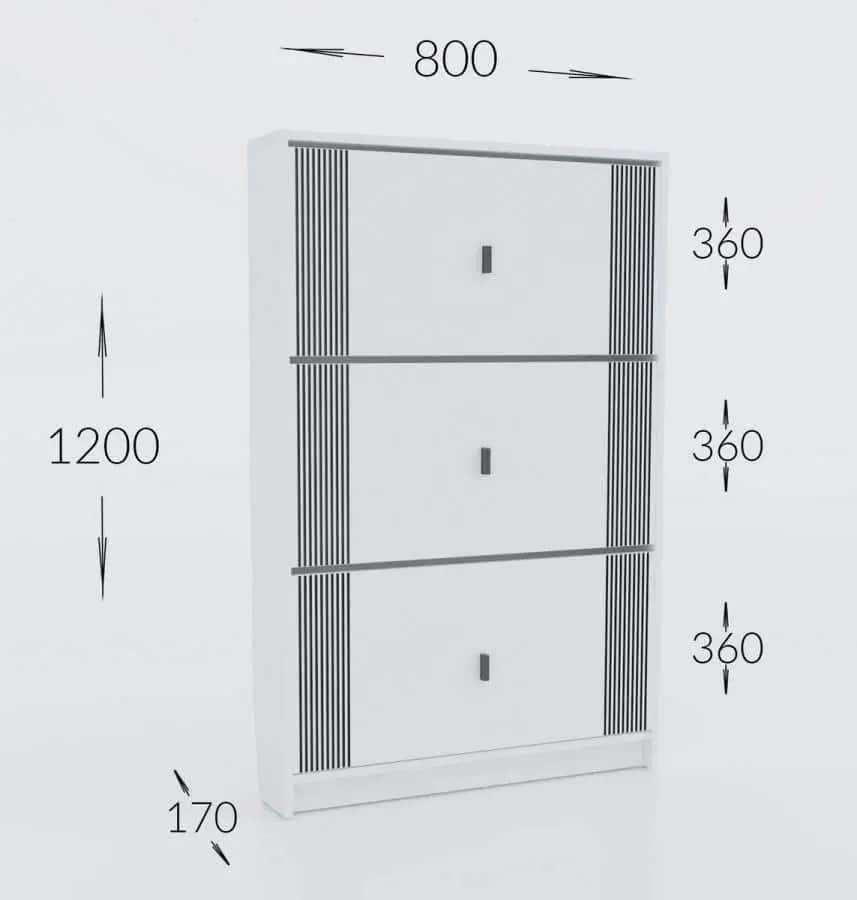 Casarredo Botník LITE 1, barva bílá mat/šedá - náhled 3