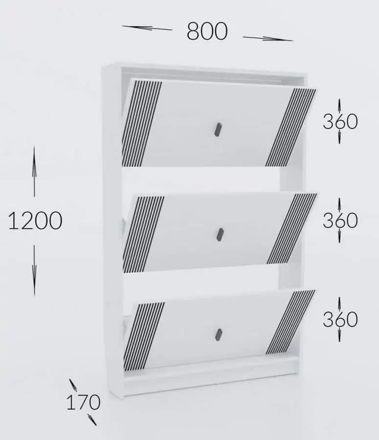 Casarredo Botník LITE 1, barva bílá mat/šedá - náhled 4