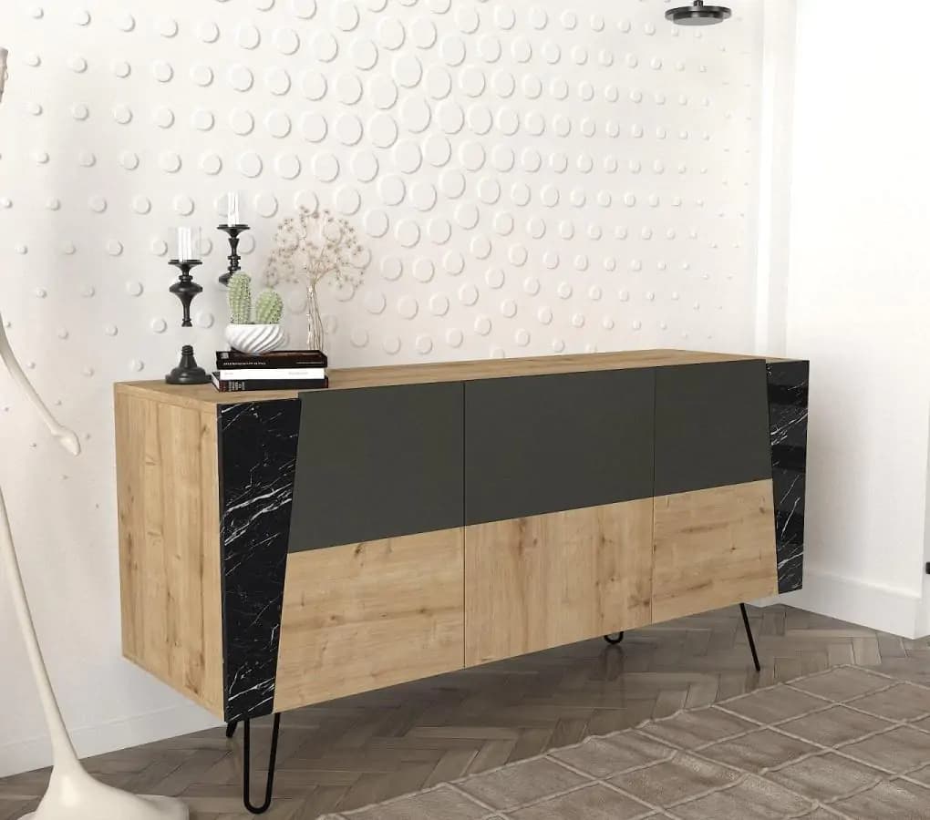 Casarredo Konzolový stolek - komoda ARTHUR sapphire/marble/antracit