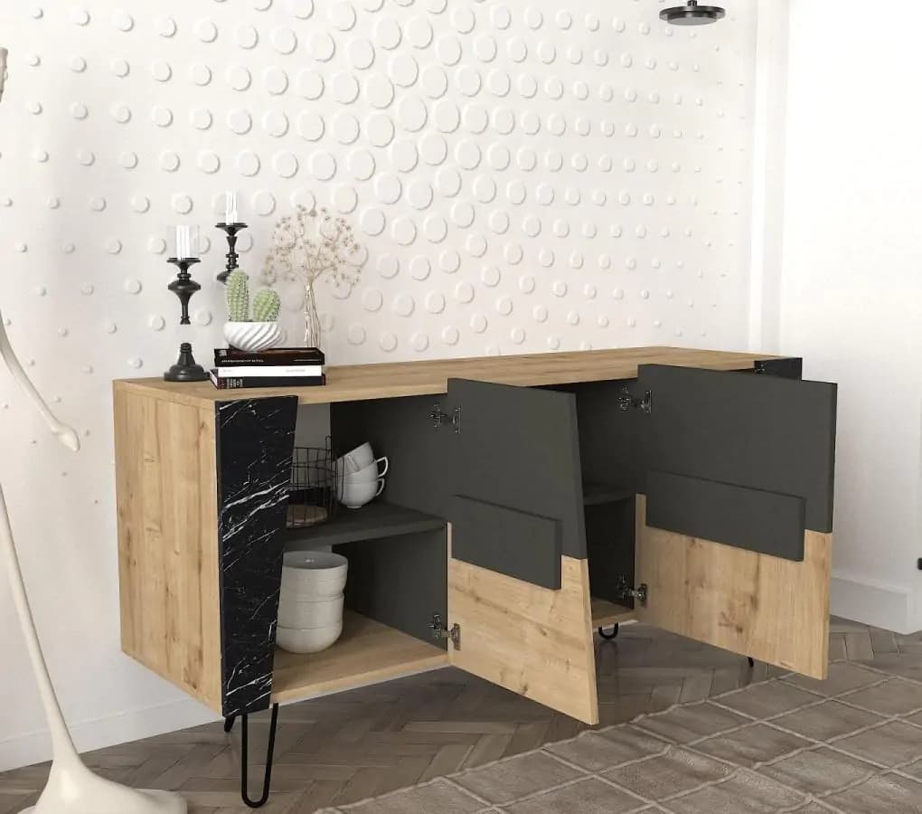 Casarredo Konzolový stolek - komoda ARTHUR sapphire/marble/antracit - náhled 3