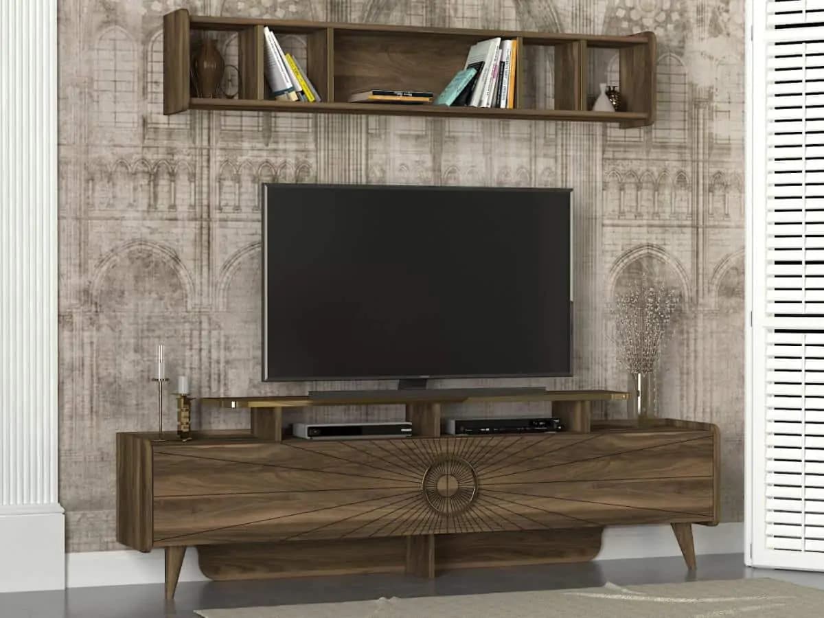Casarredo Televizní stolek se závěsným regálem KERSTIN ořech - náhled 2
