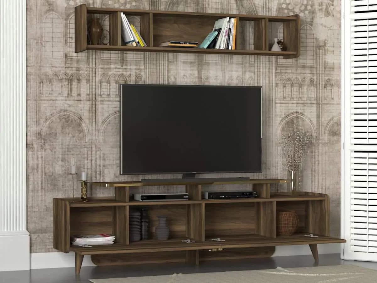 Casarredo Televizní stolek se závěsným regálem KERSTIN ořech - náhled 3