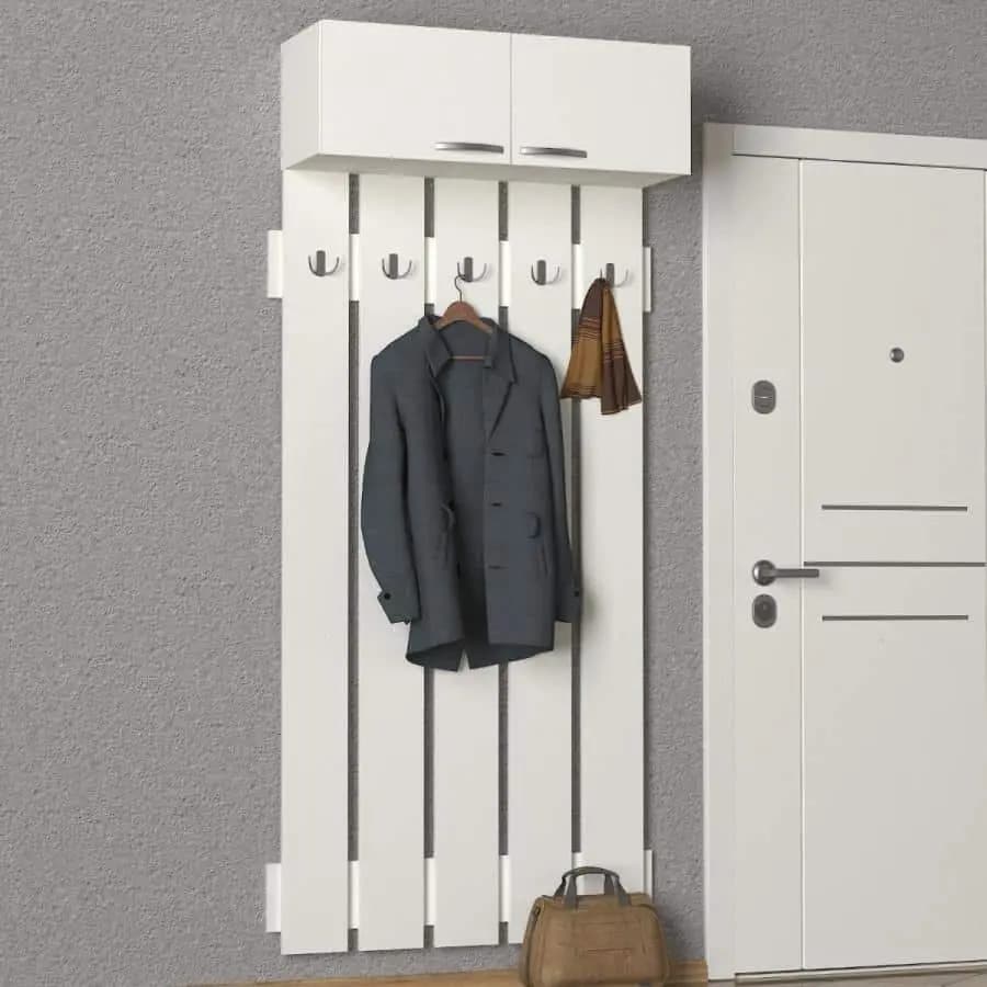 Casarredo Věšák s horní skříňkou KMENTA bílá - náhled 2