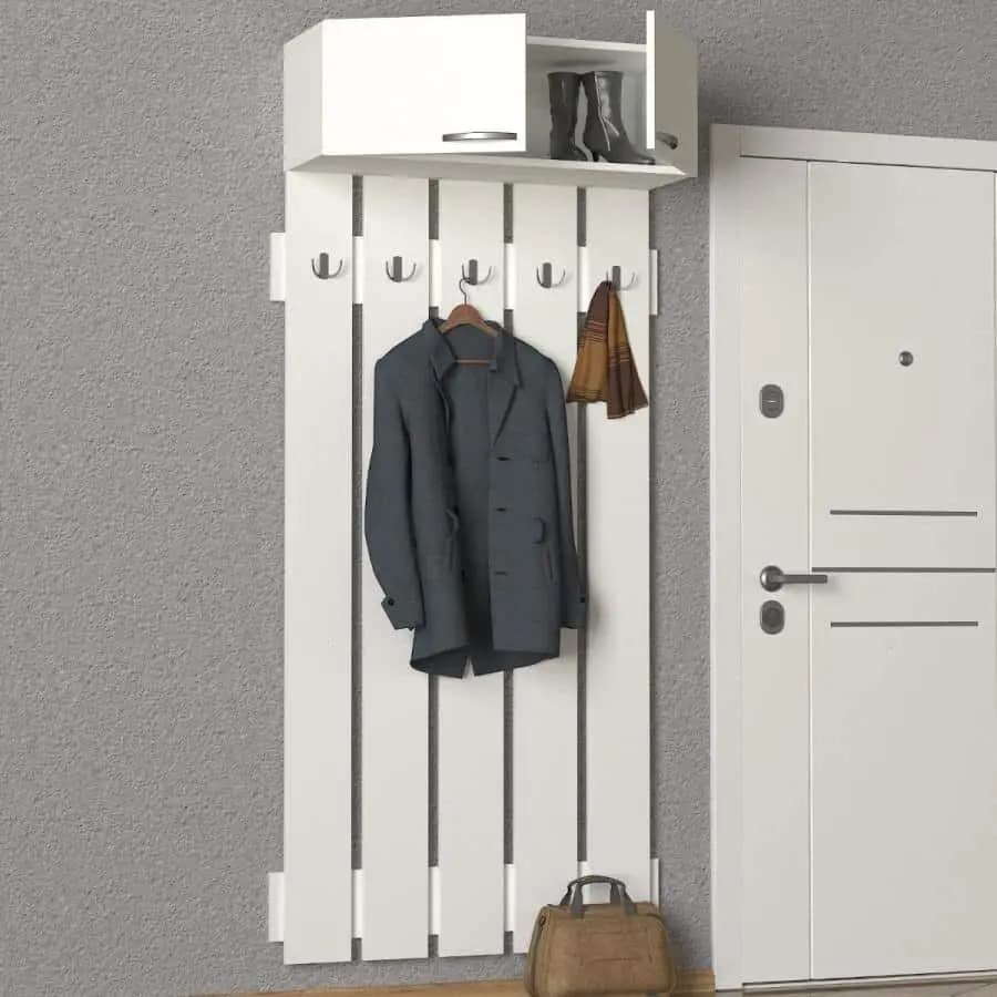 Casarredo Věšák s horní skříňkou KMENTA bílá - náhled 3