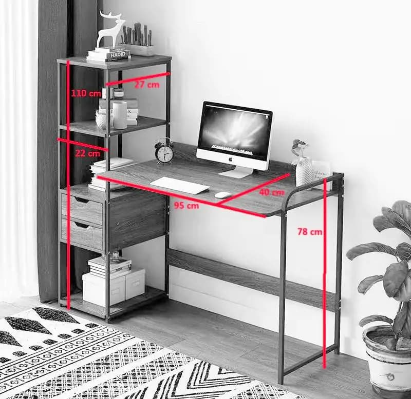 Casarredo OFFO psací stůl s regálem černý/ořech - náhled 4
