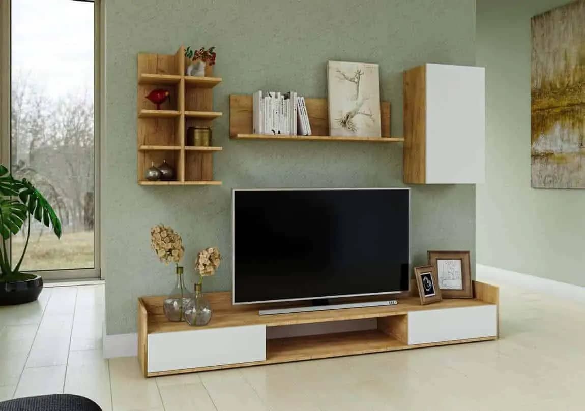 Casarredo Obývací sestava ENBRUN dub kraft zlatý/bílá mat - náhled 2