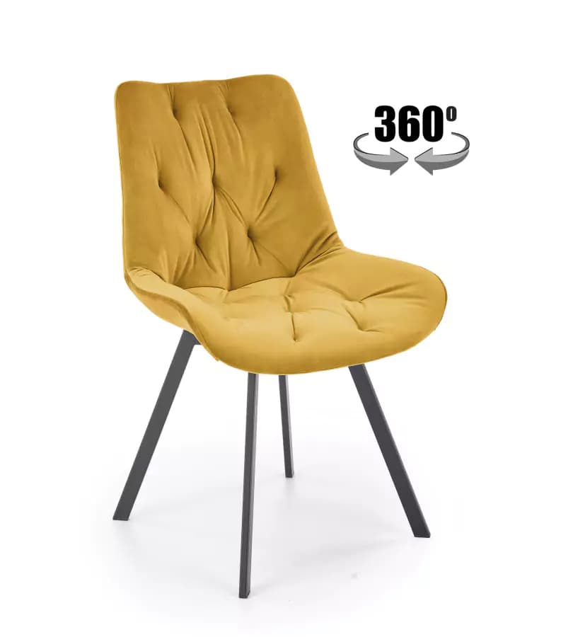 Halmar Otočná jídelní židle K519 - žlutá - náhled 2