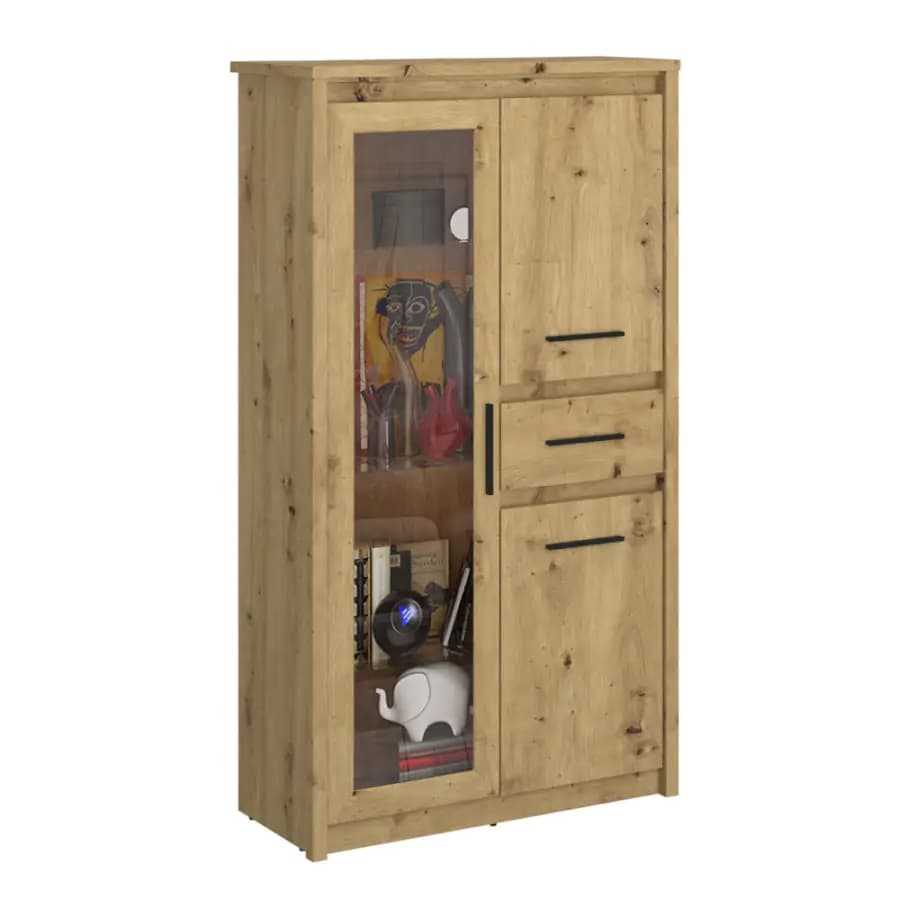 Tempo Kondela Nízká vitrína AIRON 2D1W1S - dub artisan - náhled 2