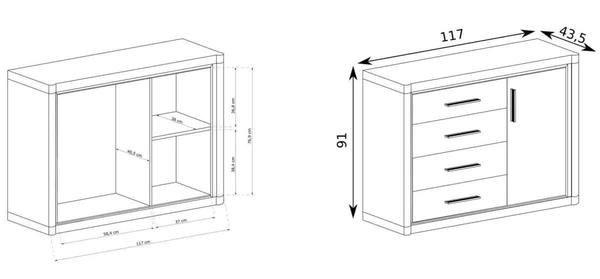Casarredo Komoda DALLAS D-3 dub sonoma - náhled 2