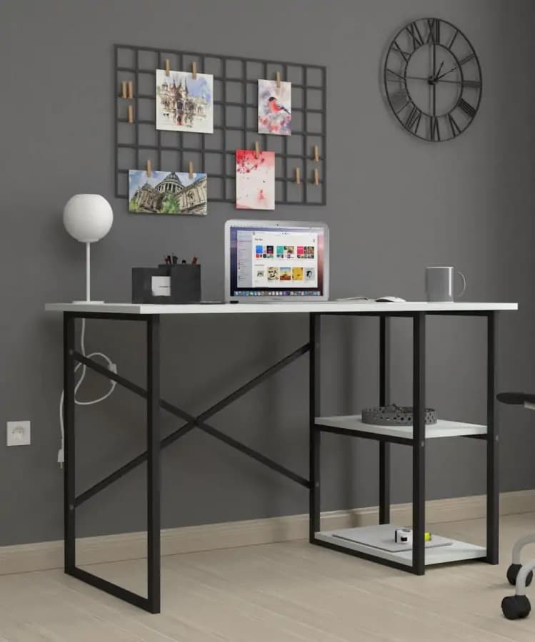 Casarredo Psací stůl s policemi 60x120 cm IRVING bílá