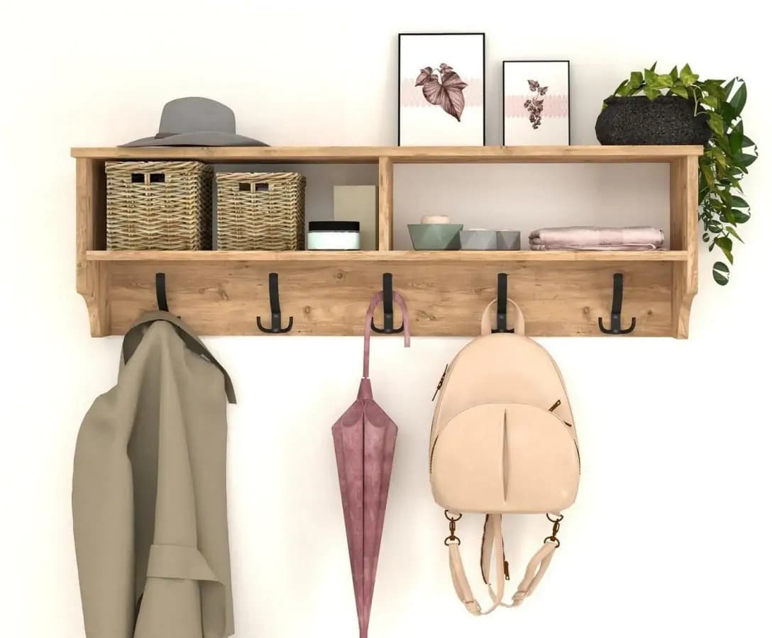 Casarredo Závěsný věšák s policí DMITRY barva borovice - náhled 2