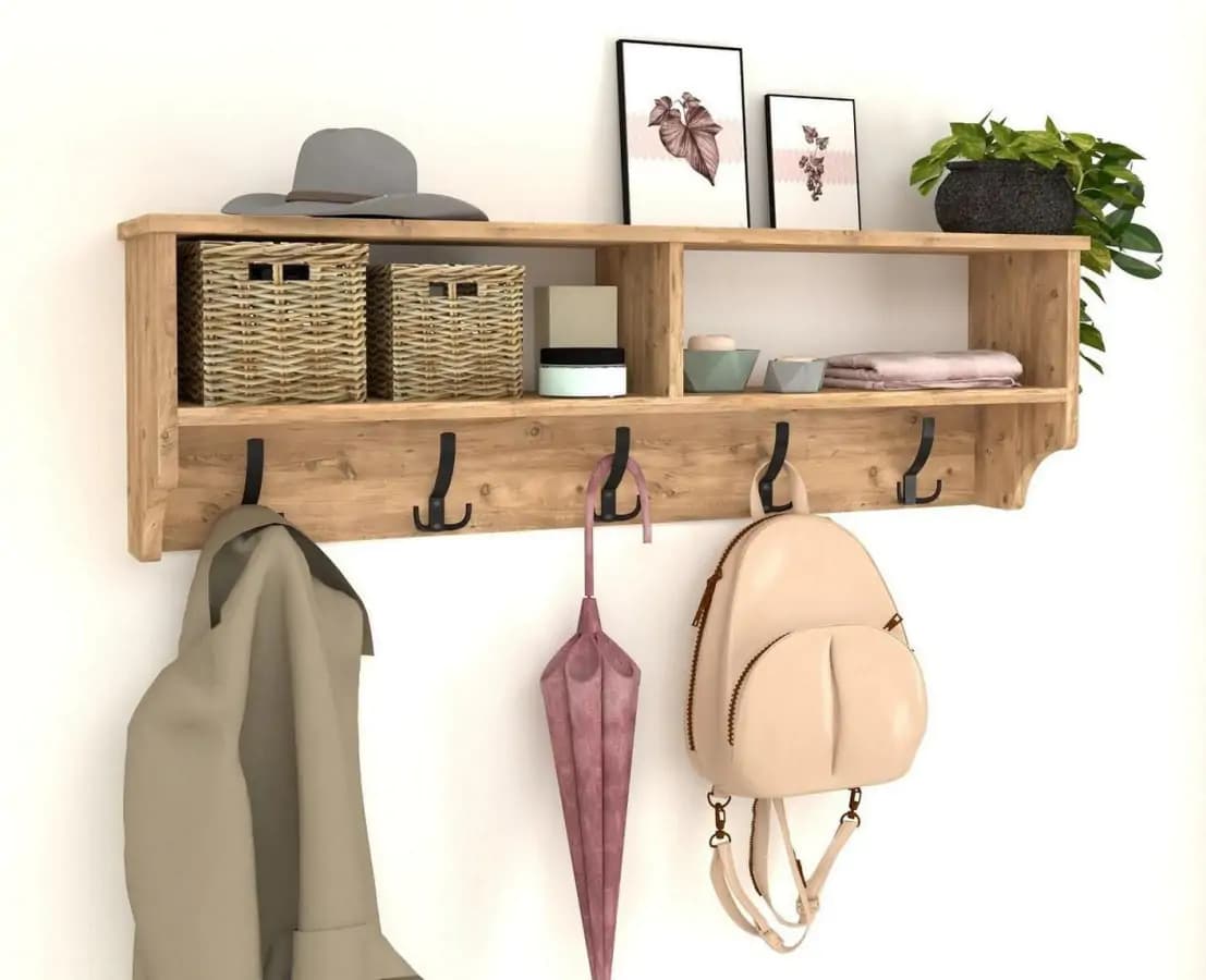 Casarredo Závěsný věšák s policí DMITRY barva borovice - náhled 3