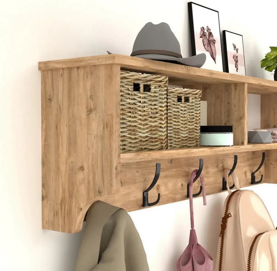 Casarredo Závěsný věšák s policí DMITRY barva borovice - náhled 4