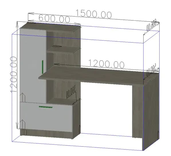 Casarredo Pracovní stůl PRIVAS levý barva sonoma/bílá mat - náhled 4