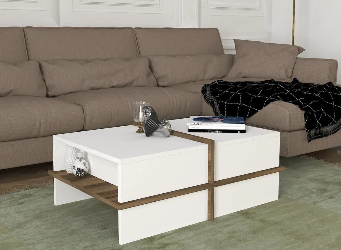 Casarredo Konferenční stolek PUNO bílá/ořech - náhled 2
