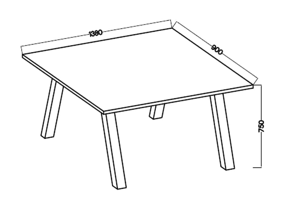 Casarredo Jídelní stůl KOLINA 138x90 cm černá/bílá - náhled 3