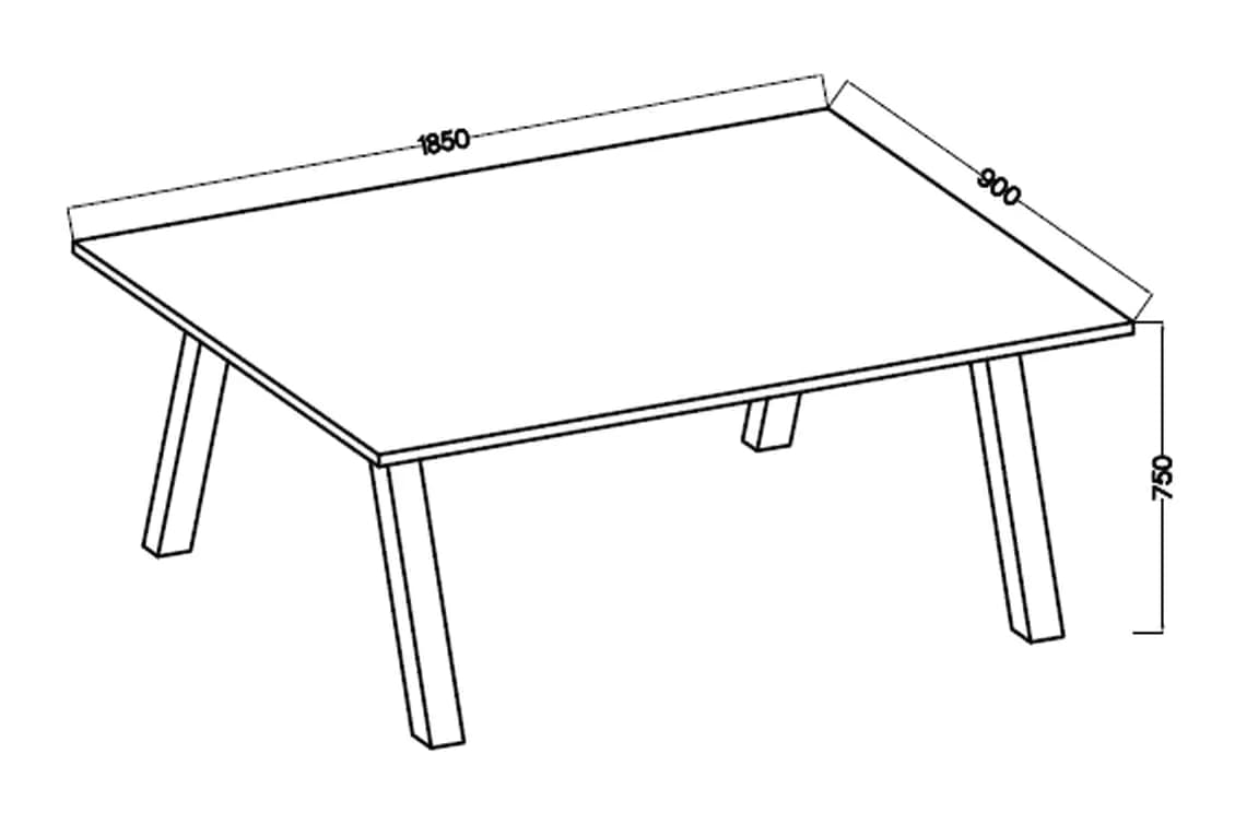 Casarredo Jídelní stůl KOLINA 185x90 cm černá/bílá - náhled 3