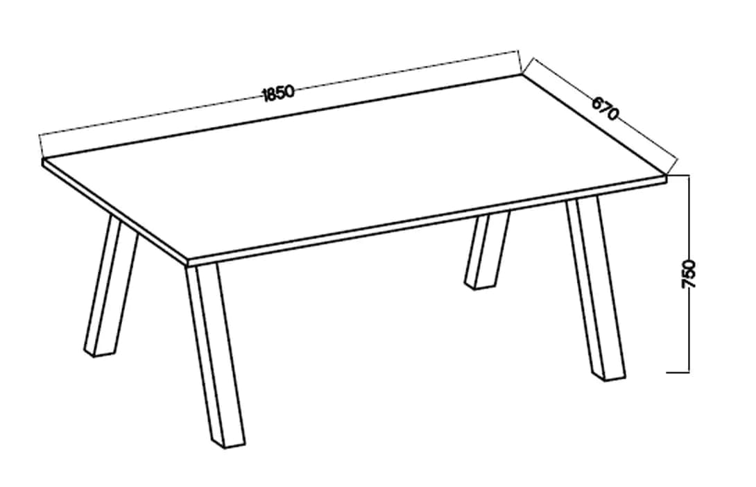Casarredo Jídelní stůl KOLINA 185x67 cm černá/artisan - náhled 3